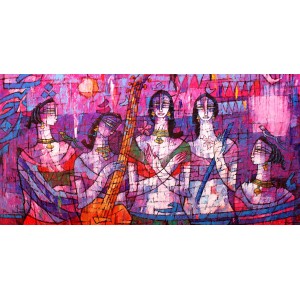 A. S. Rind, 36 x 72 Inch, Acrylic on Canvas, Figurative Painting, AC-ASR-457
